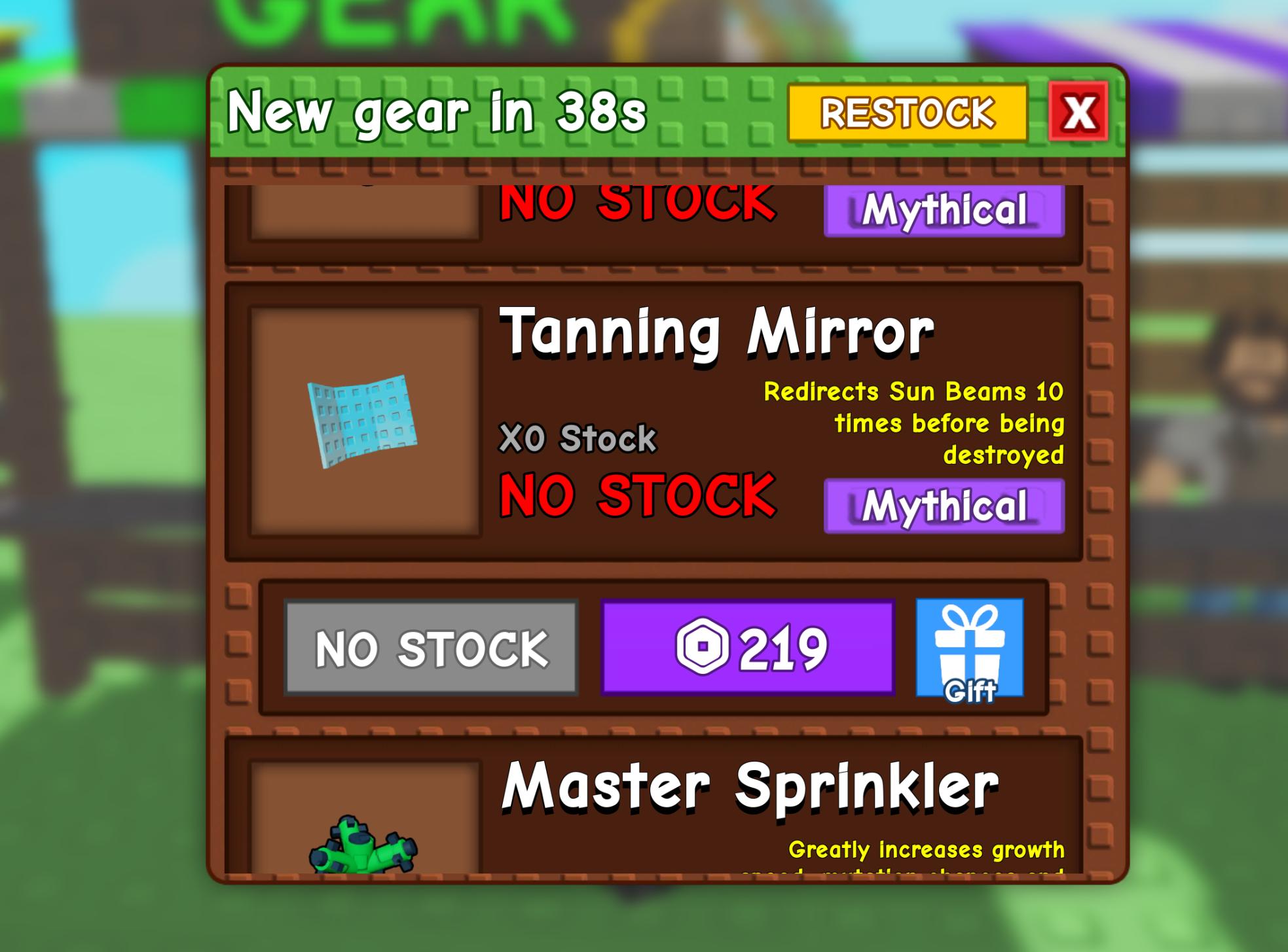 How Does The Tanning Mirror Gear Work In Grow A Garden?