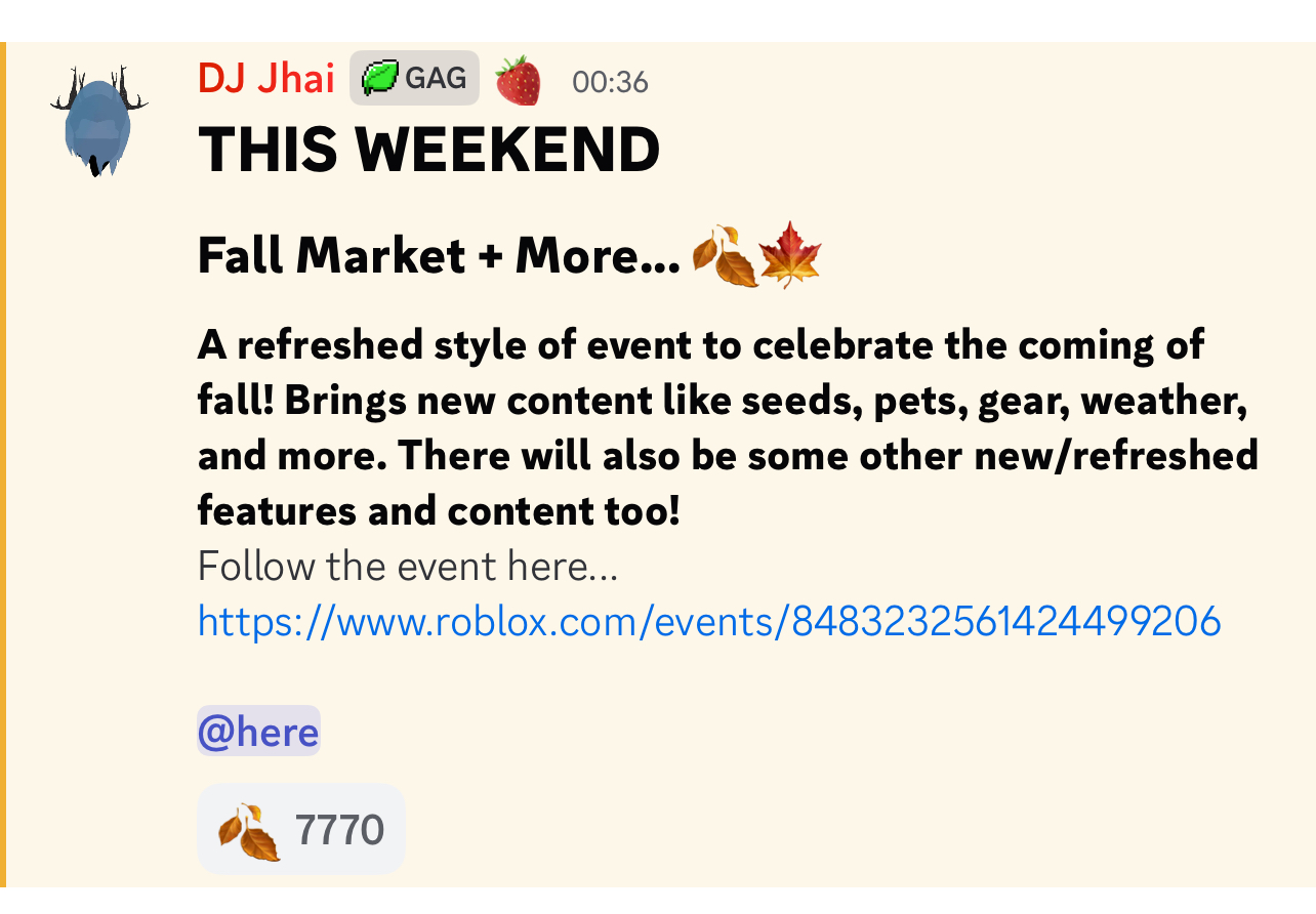 Grow A Garden NEW Fall Market Update REVEAL [Spoilers]