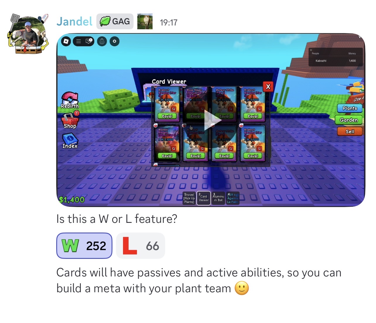 Plants Vs Brainrots Is Launching CARDS Within The Game To DESTROY Brainrots