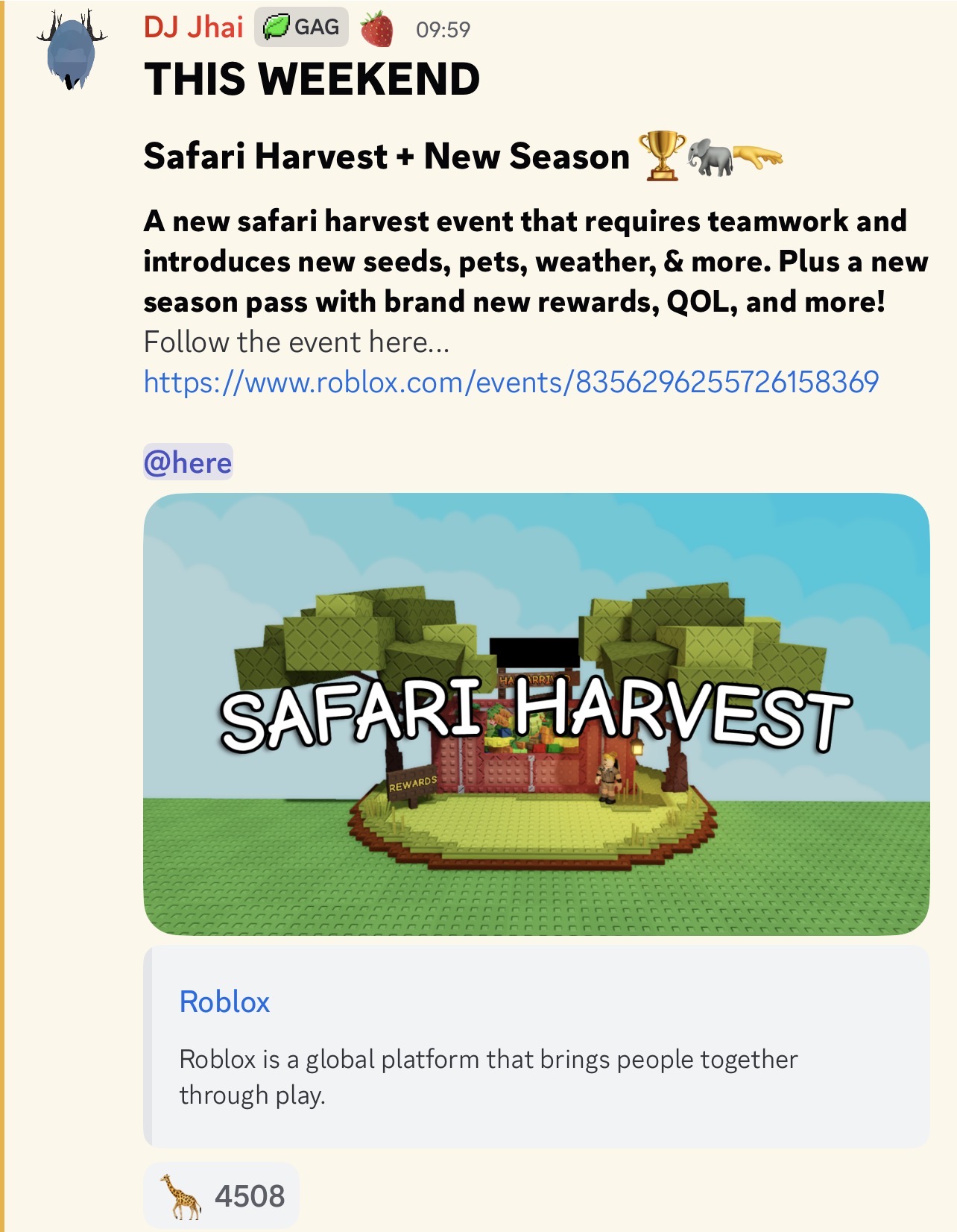 Grow A Garden NEW Safari Harvest Event Update Revealed!