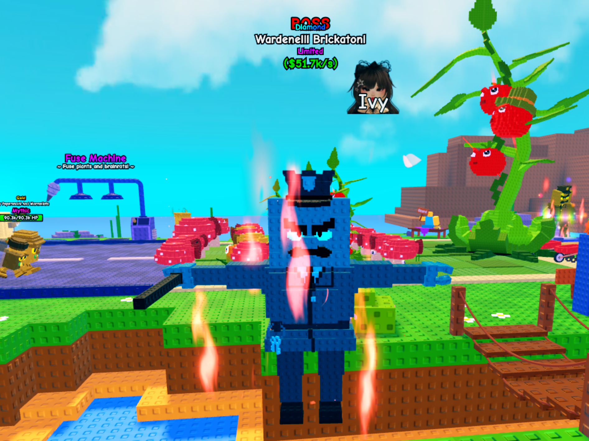 Plants Vs Brainrots Wardenelli Brickatoni The NEW Level 6 Boss