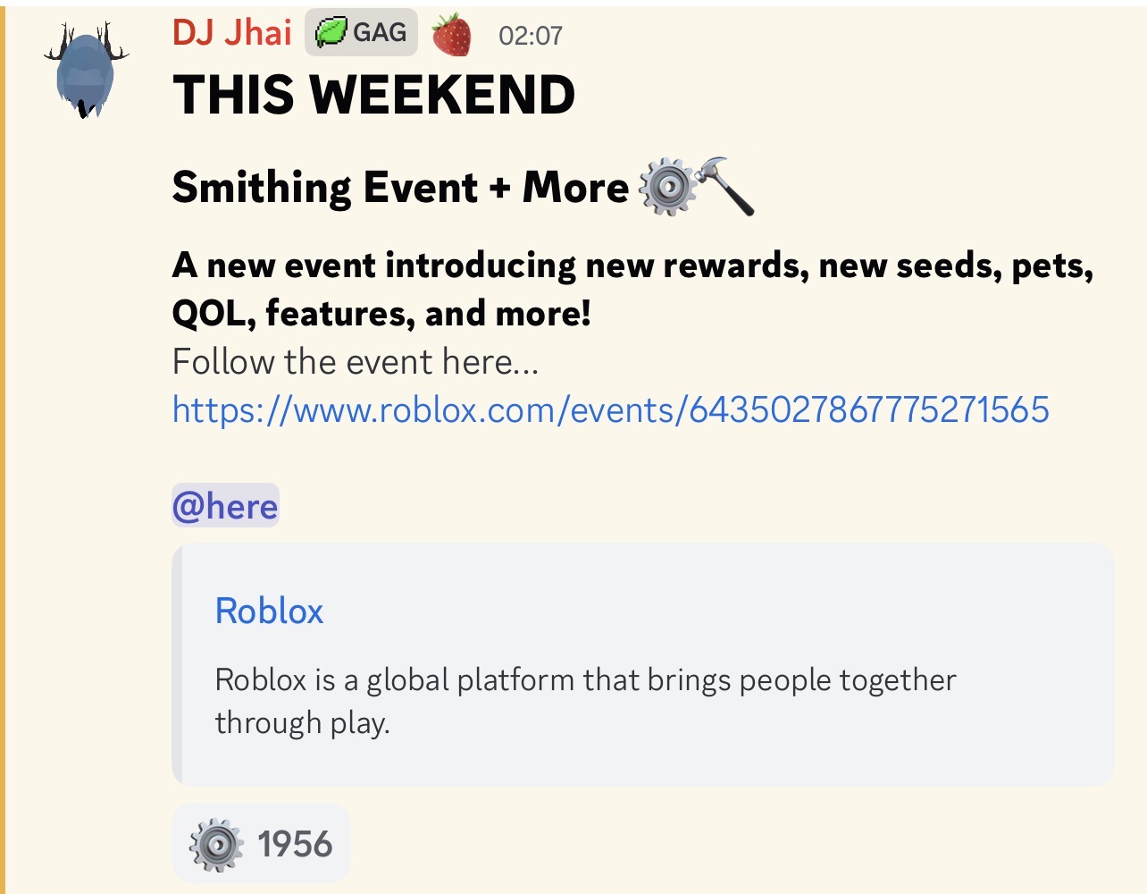 Grow A Garden NEW Smithing Event Update Revealed!