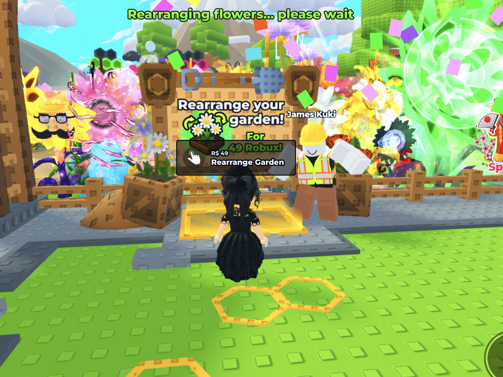 What Does Rearrange Your Garden Do In Roblox Bee Garden?