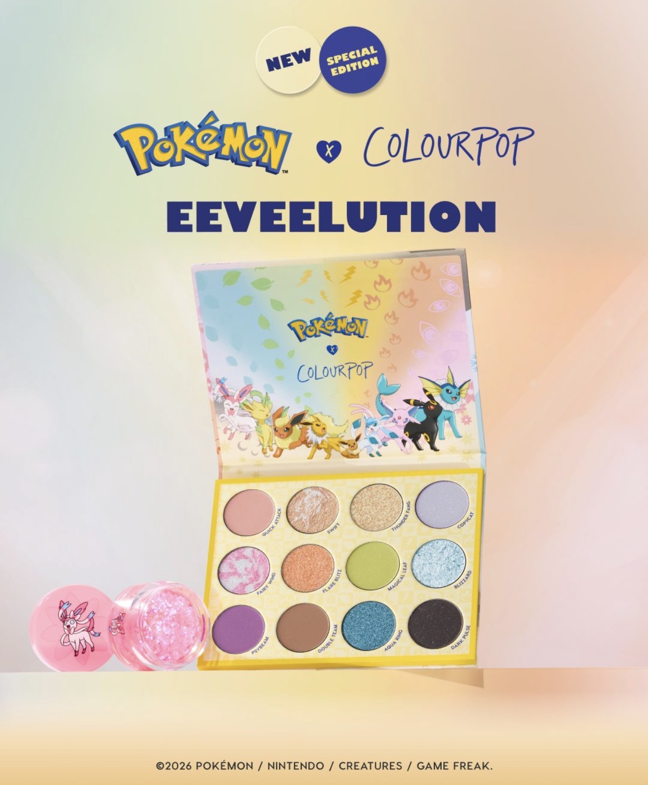 ColourPop x Pokemon Eeveelution Collaboration