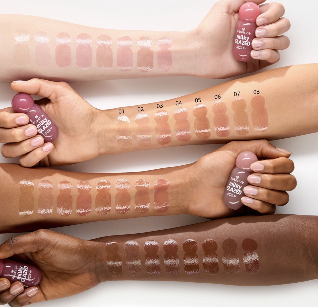 Essence Milky Glazed Glossy Lip Balms
