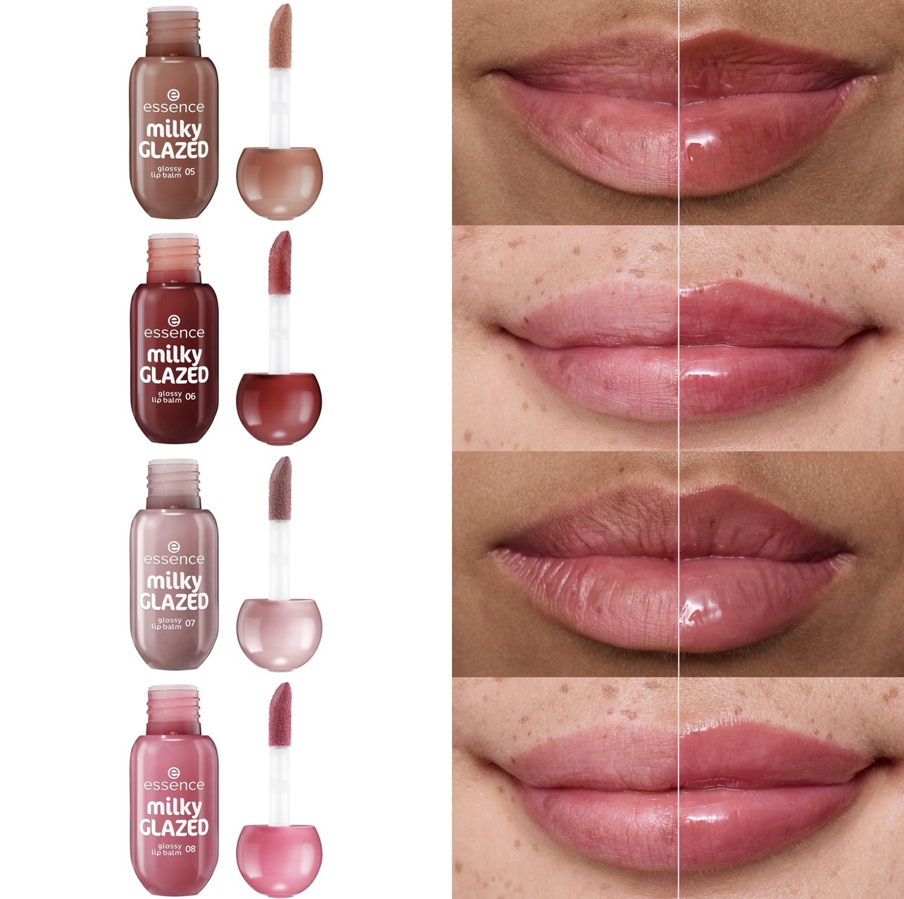 Essence Milky Glazed Glossy Lip Balms