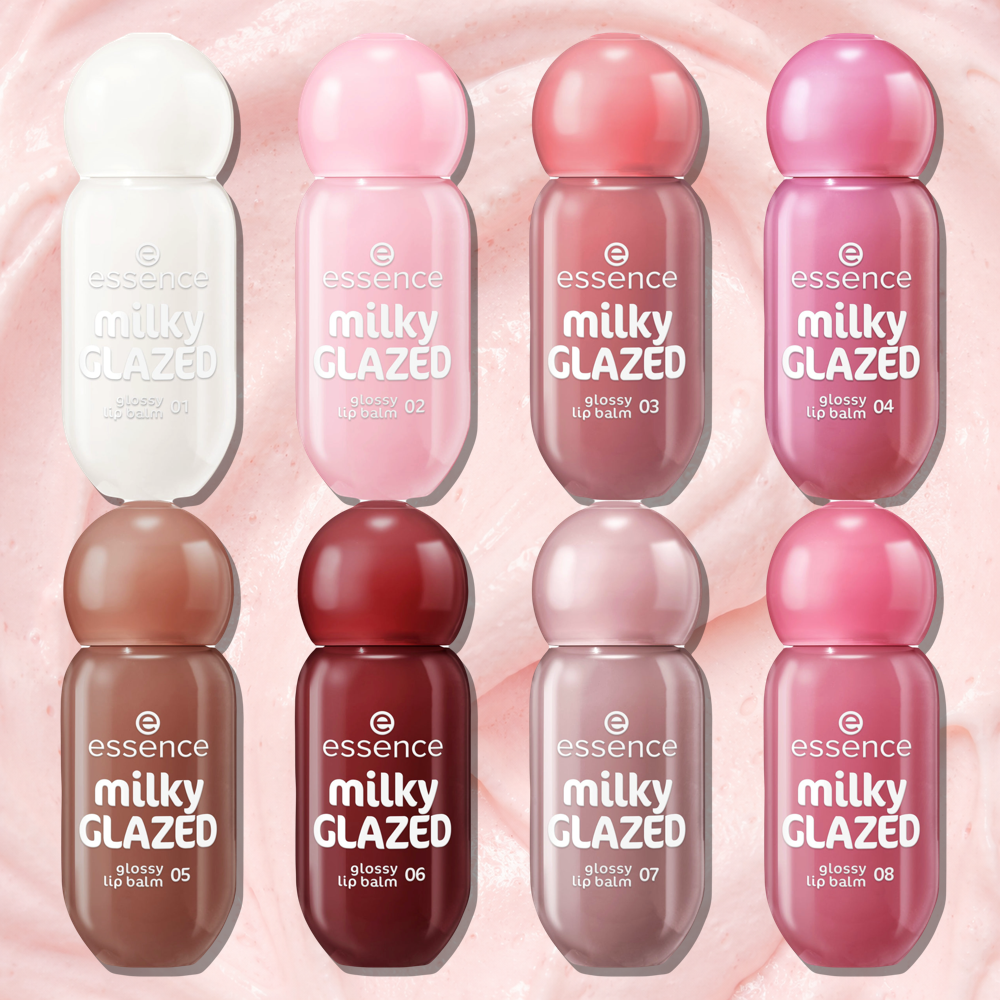 Essence Milky Glazed Glossy Lip Balms
