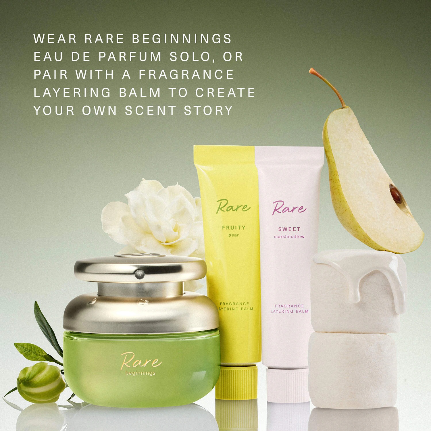 Rare Beauty Fruity Pear and Sweet Marshmallow Fragrance Layering Balms