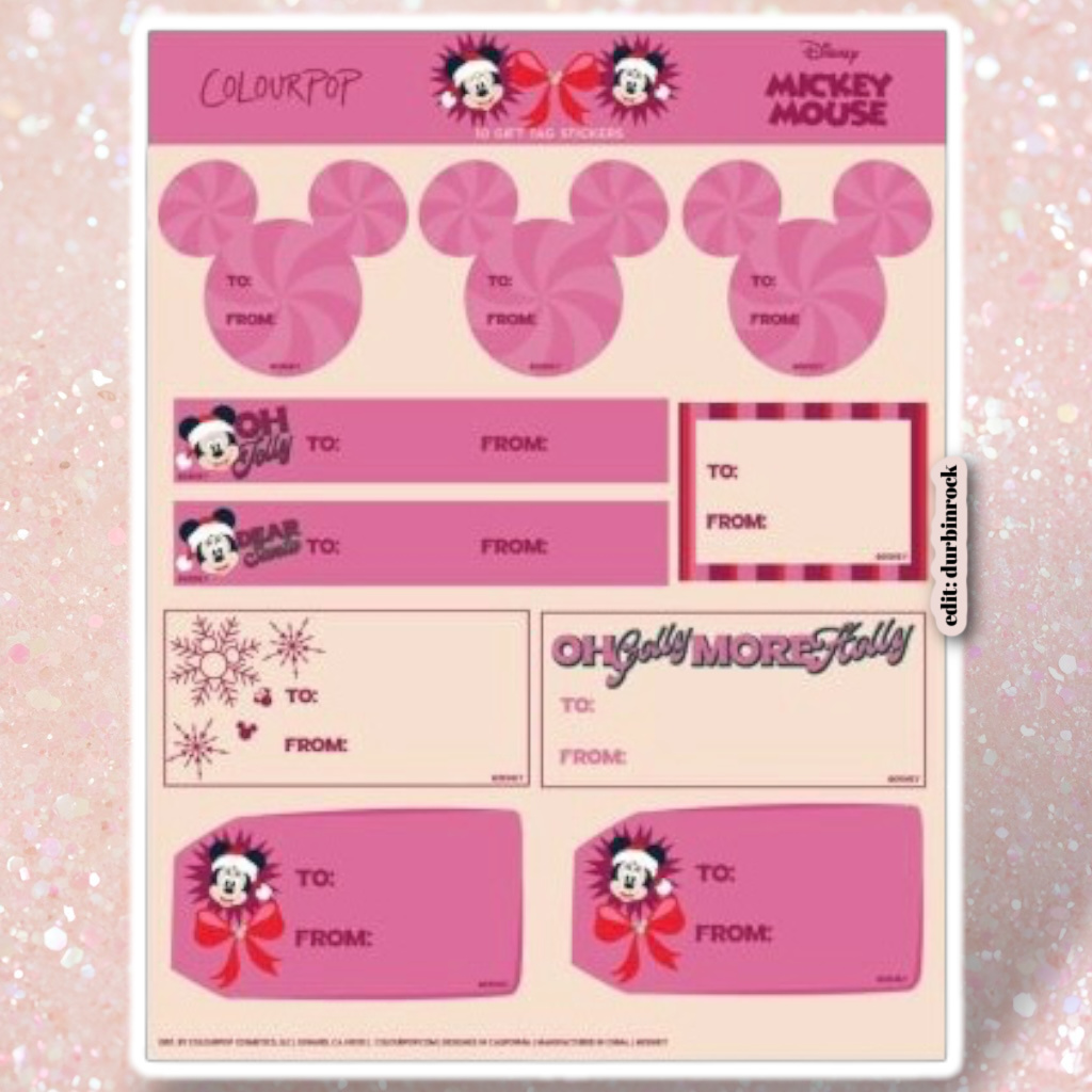 ColourPop x Disney 10 Gift Tag Stickers