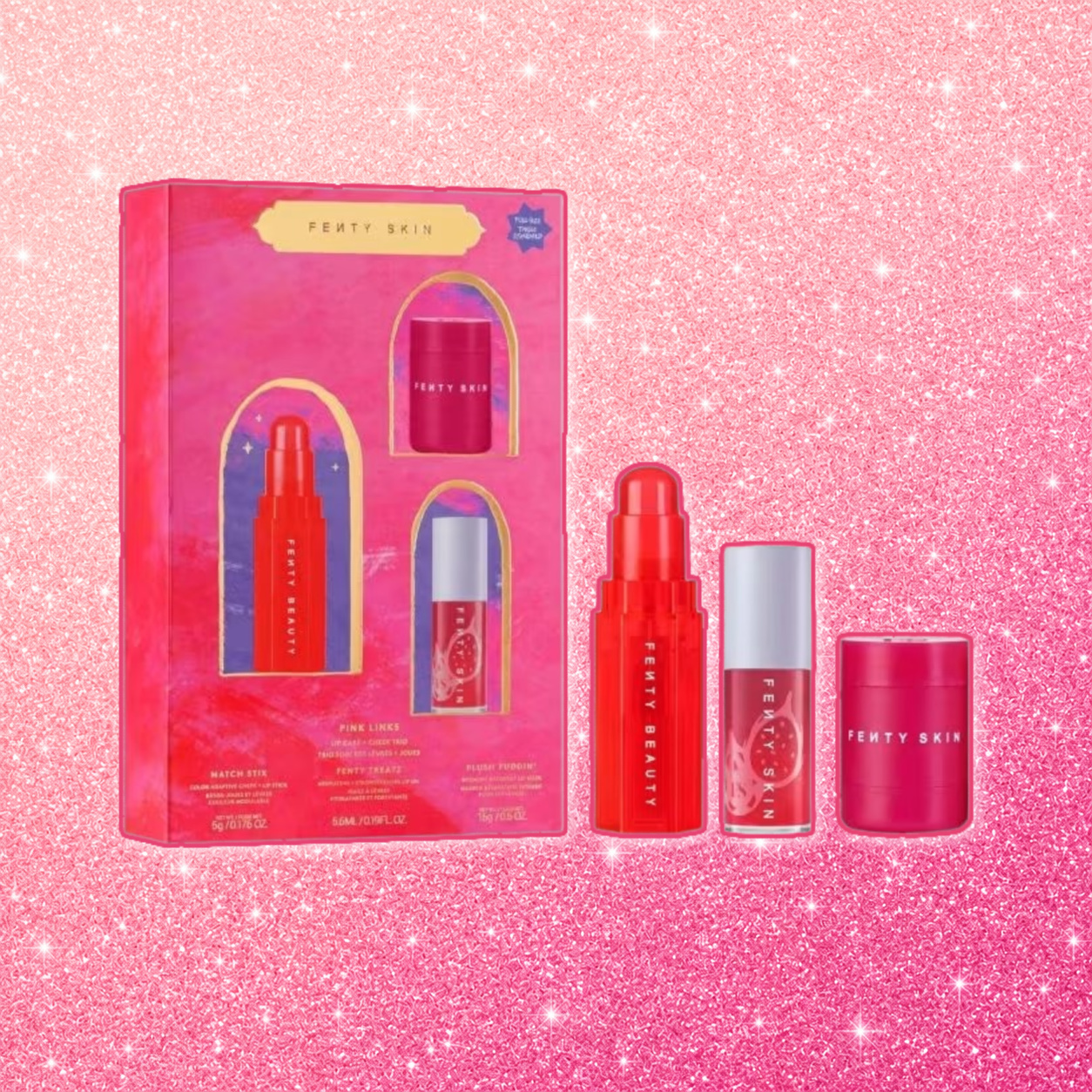 Fenty Pink Links Lip Care + Cheek Trip Set