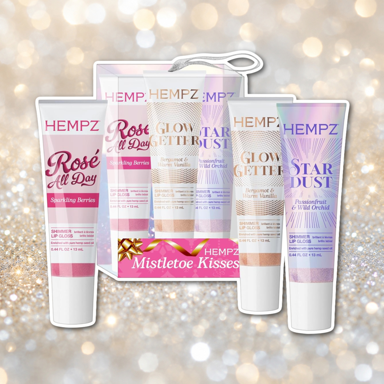 Hempz Mistletoe Kisses Shimmer Lip Balm Gift Set