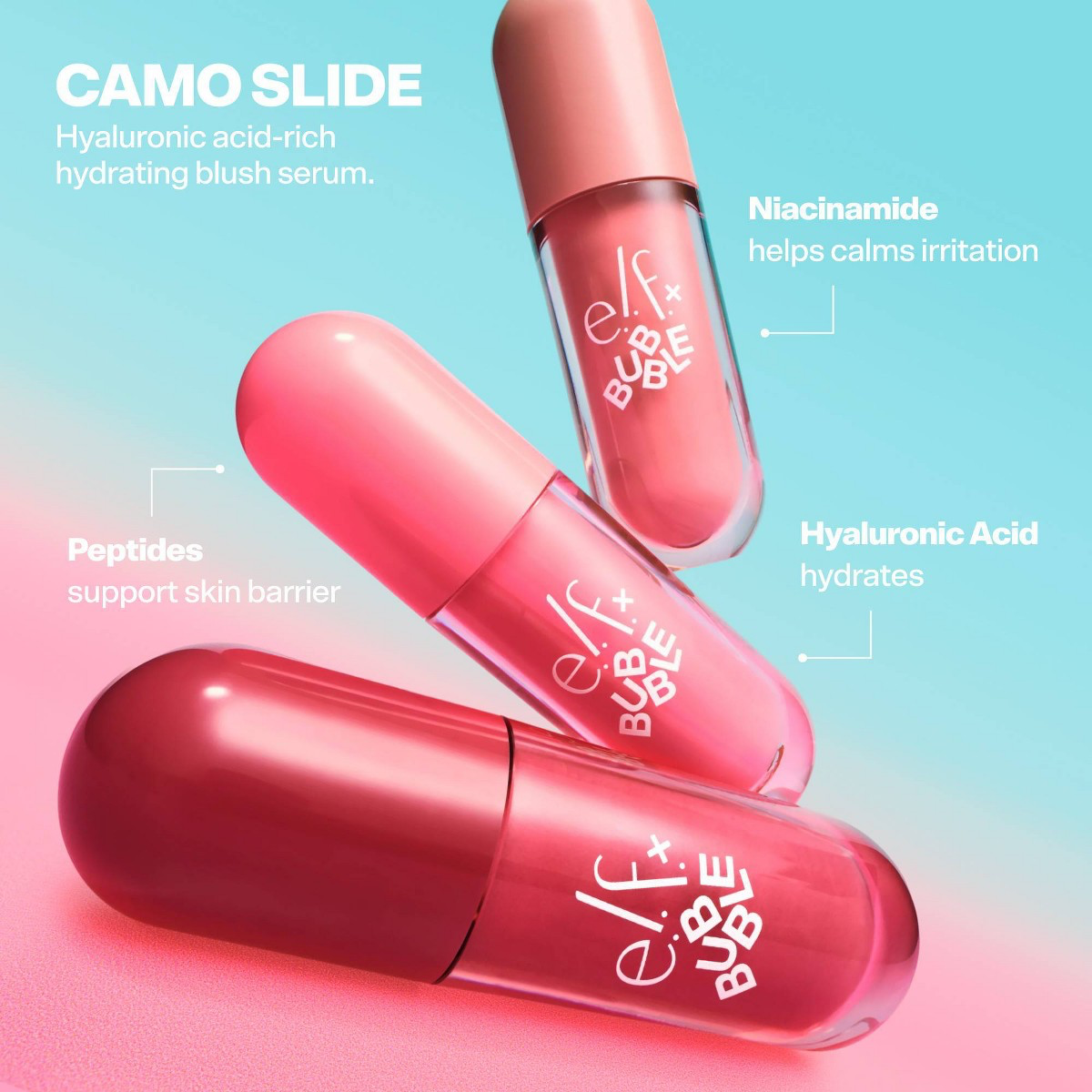 Bubble Skincare x ELF Camo Slide Hydrating Blush Serum