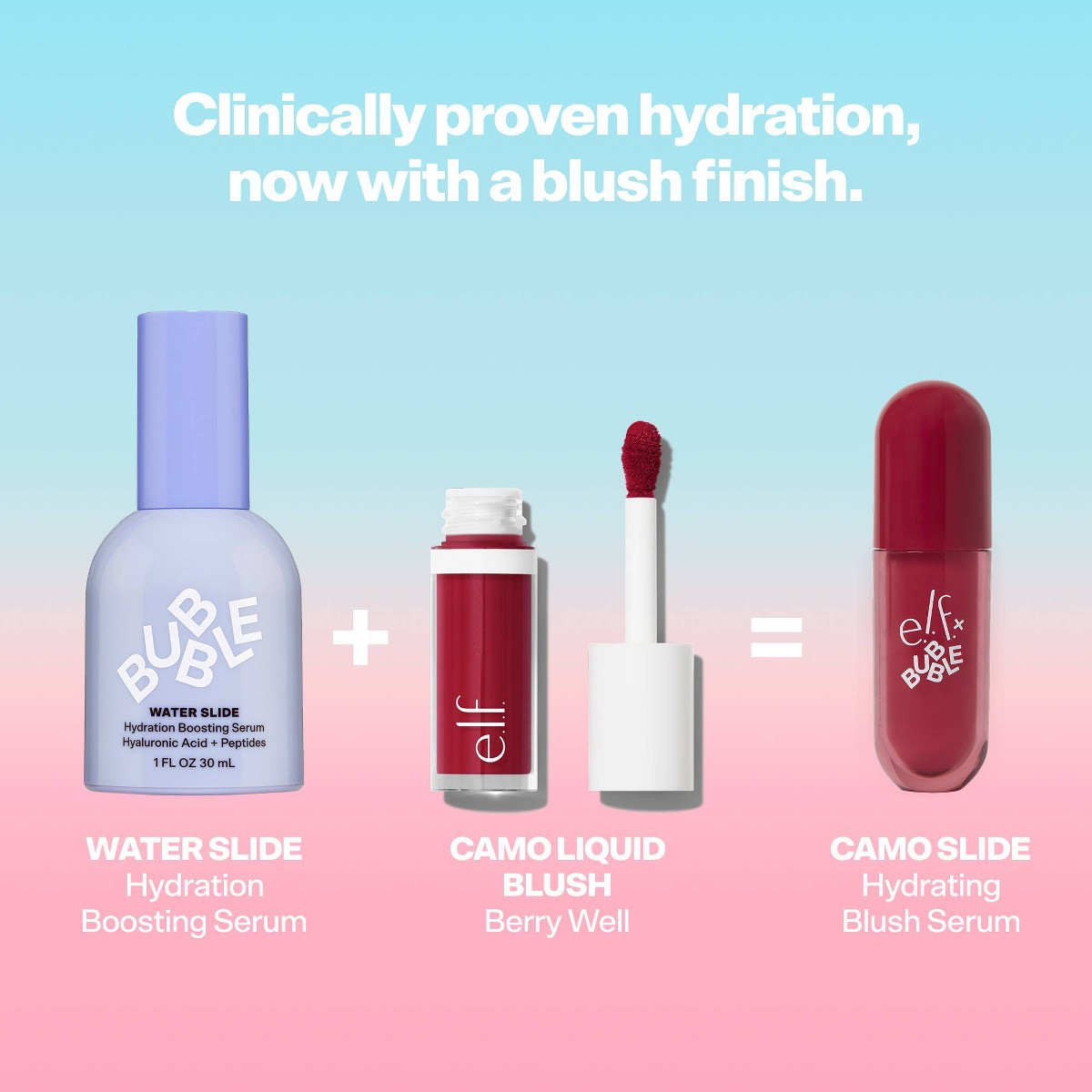 Bubble Skincare x ELF Camo Slide Hydrating Blush Serum