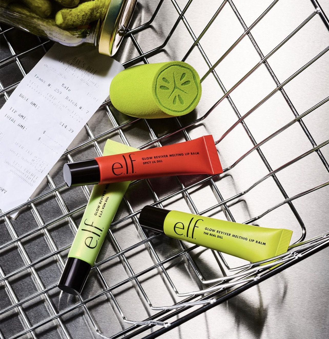 ELF Is Launching 3 Pickle Inspired Glow Reviver Melting Lip Balms & Sponge