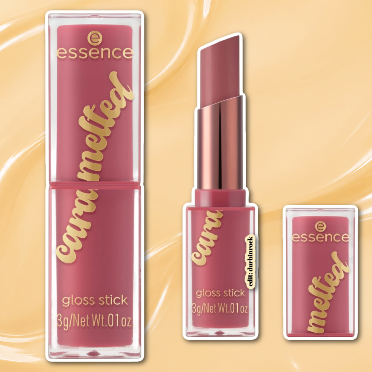 essence Caramelted Gloss Stick in 01 Sweet Lips, Caramel Kiss