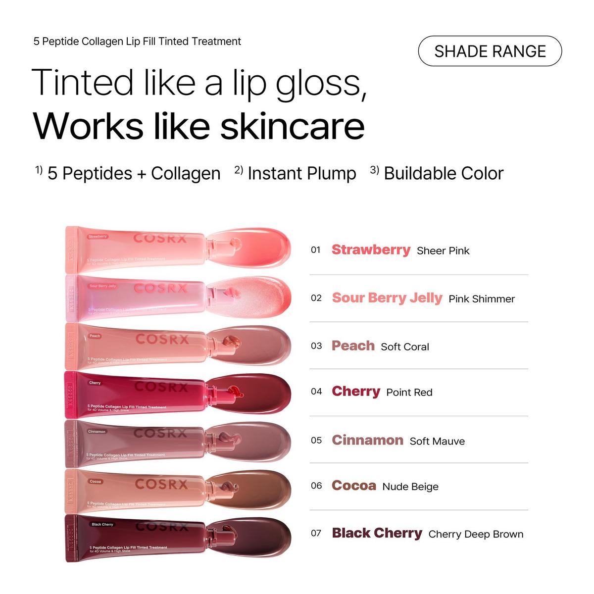 COSRX 5 Peptide Collagen Lip Fill Tinted Treatments