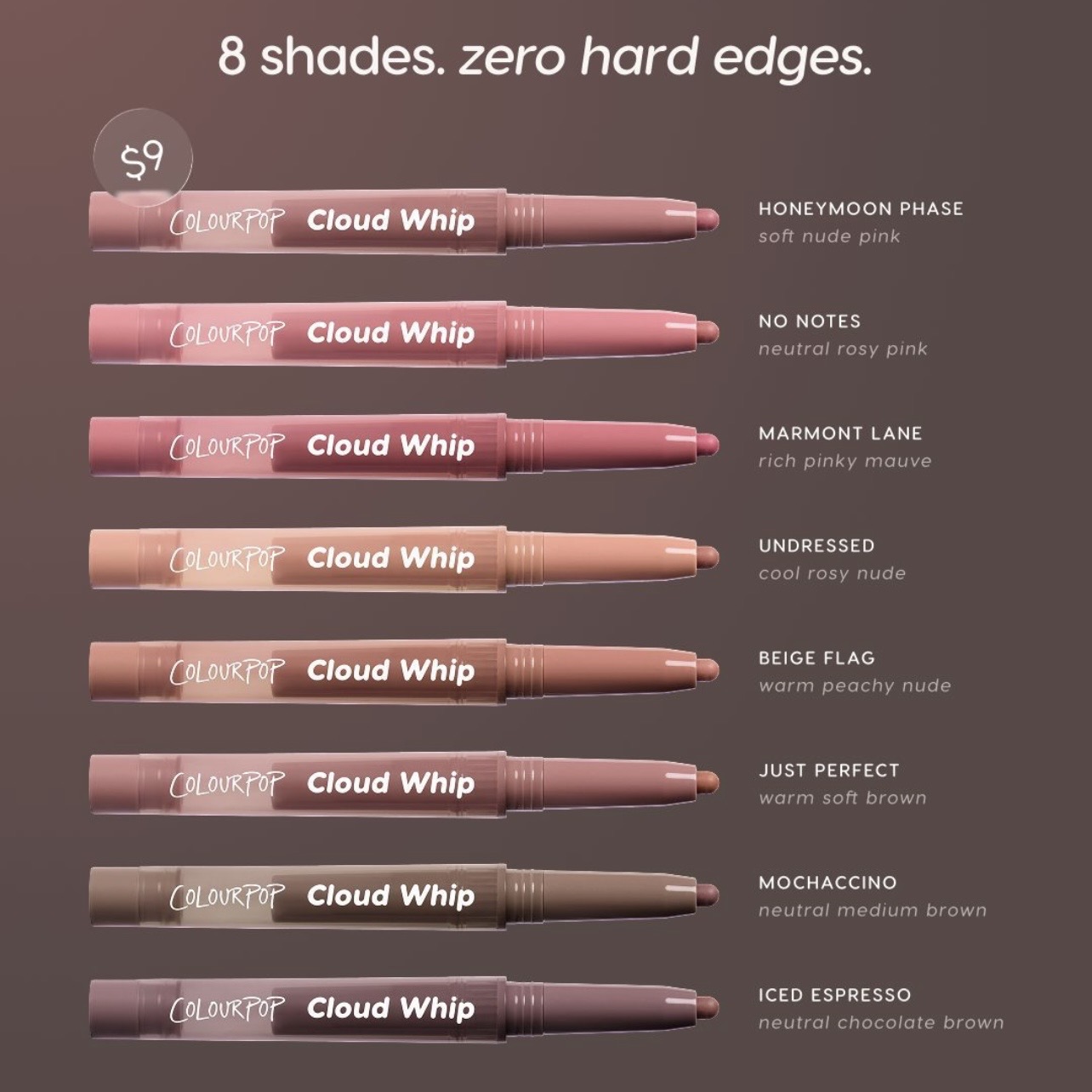 ColourPop Cloud Whip Blurring Lip Liners