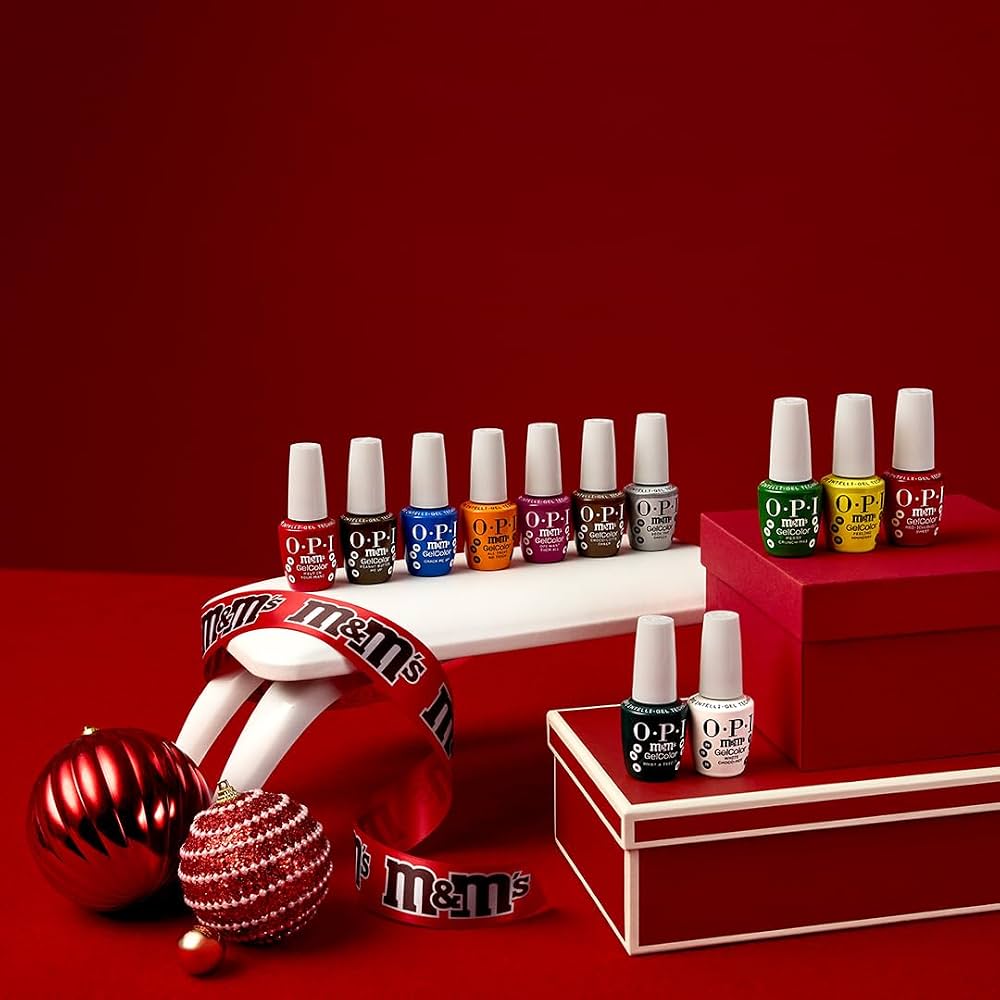 OPI x M&M’s GelColor Nail Polish Holiday Collection 2026