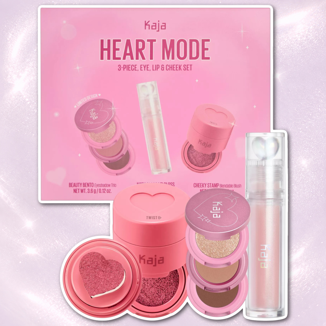Kaja Heart Mode 3 Piece Eye, Lip & Cheek Set