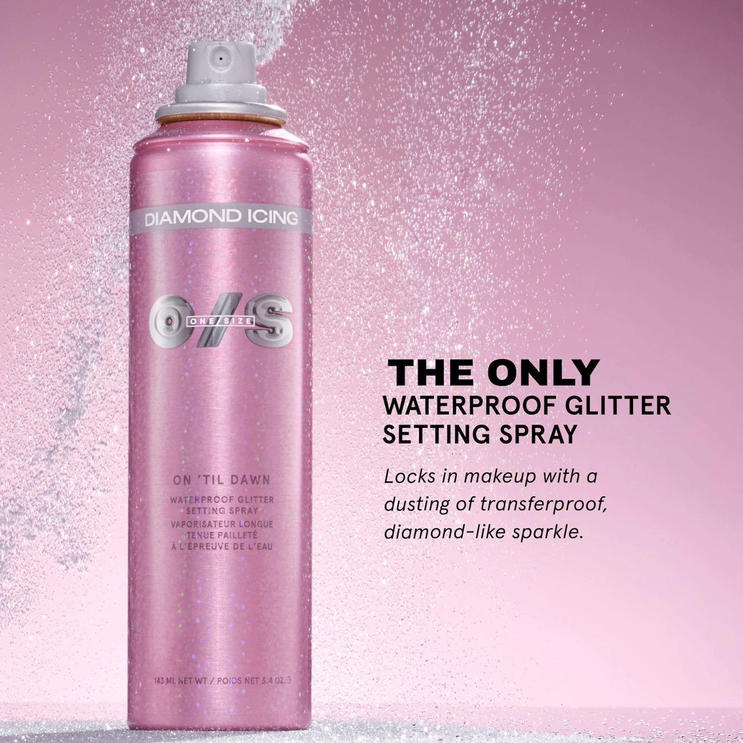 ONE SIZE On 'Til Dawn Diamond Icing Glitter Waterproof Setting Spray