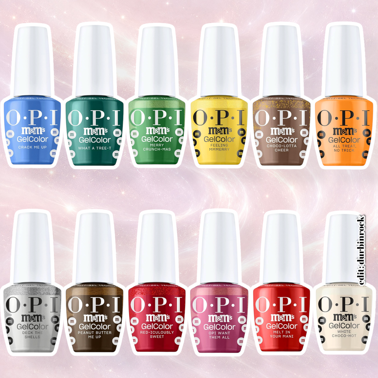 OPI x M&M’s GelColor Nail Polish Holiday Collection