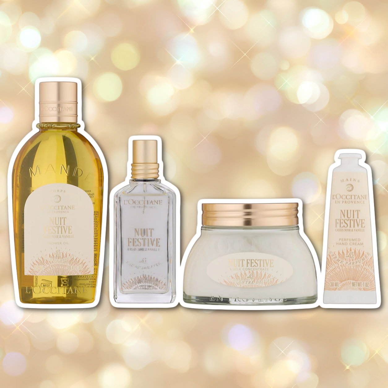 QVC TSV L'Occitane Almond Festive Night 4 Piece Collection