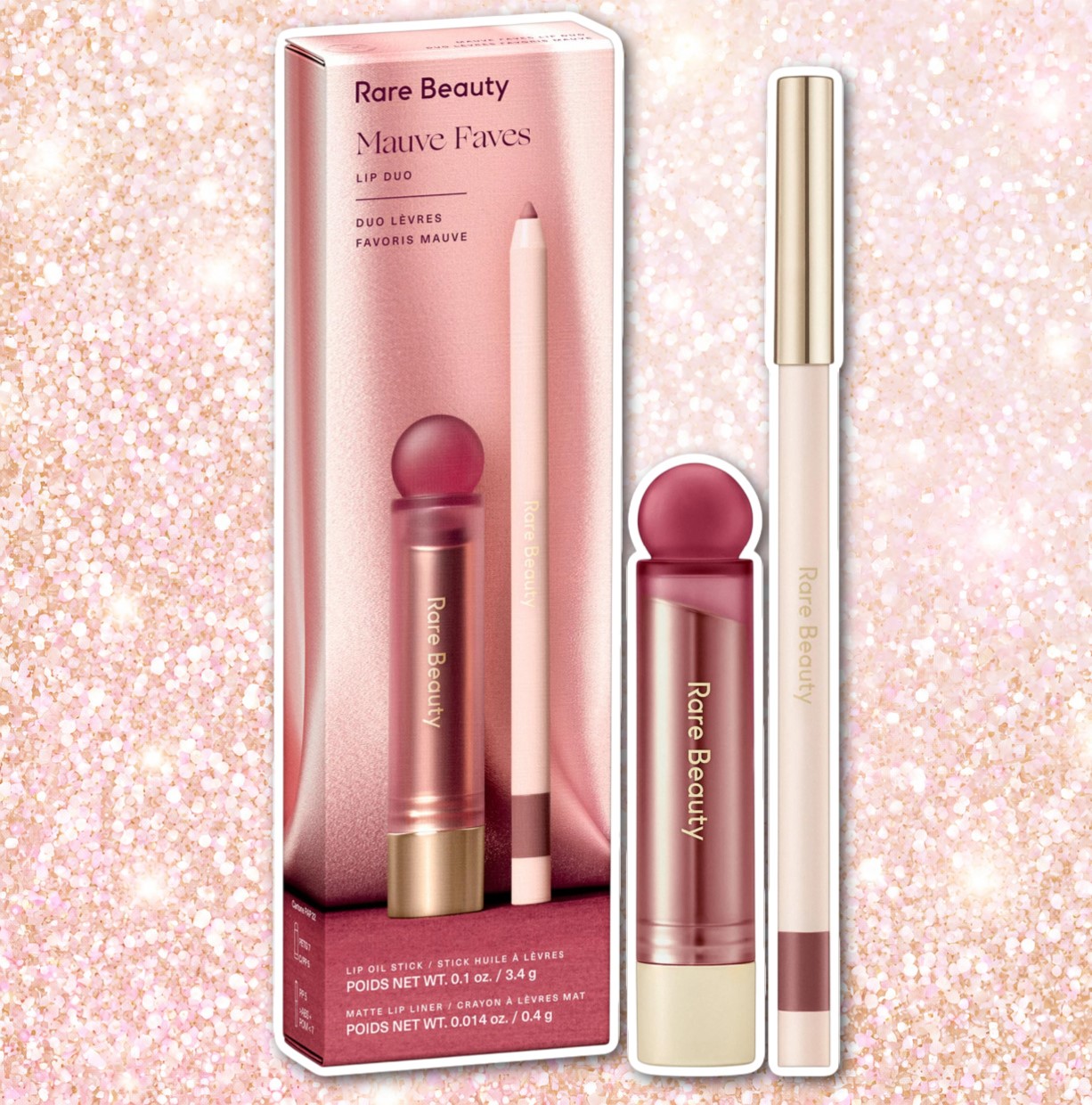 Rare Beauty Mauve Faves Lip Duo Makeup Gift Set $29 (worth $43)