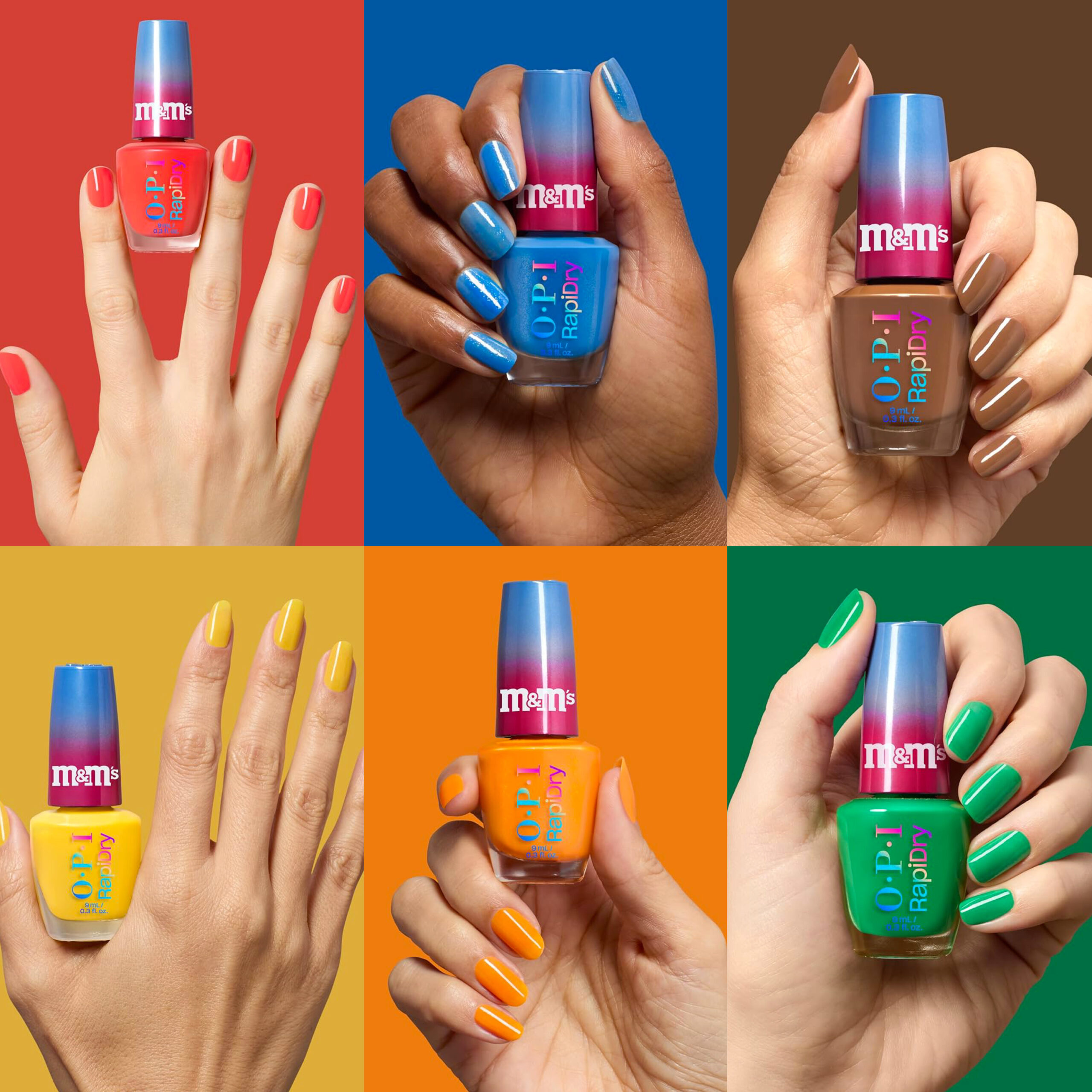 OPI x M&M's RapiDry Quick Dry Holiday Collection 2026