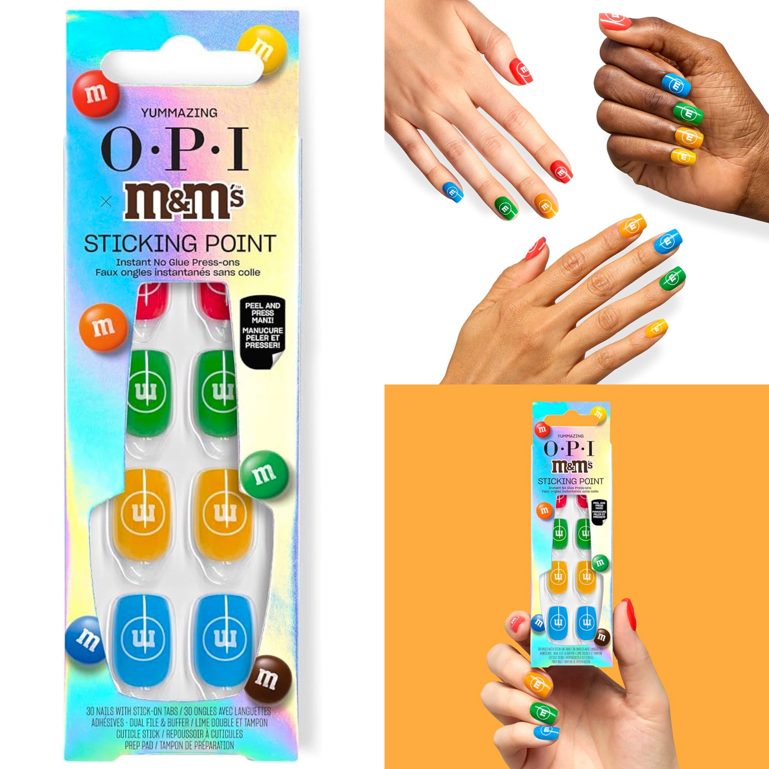 OPI x M&M'S Sticking Point Yummazing Instant No Glue Press Ons