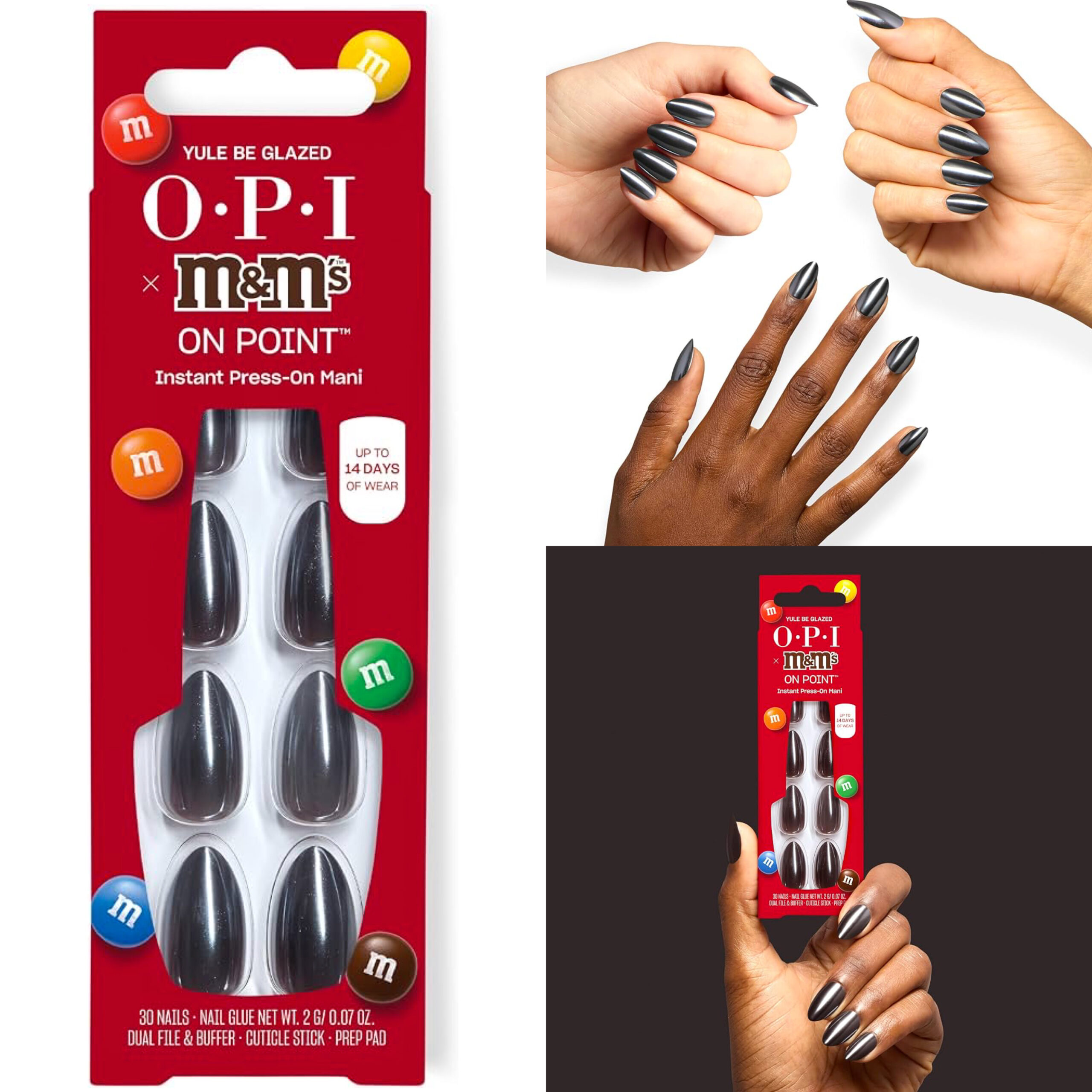 OPI x M&M'S On Point Yule be Glazed Instant Press-On Mani Nails