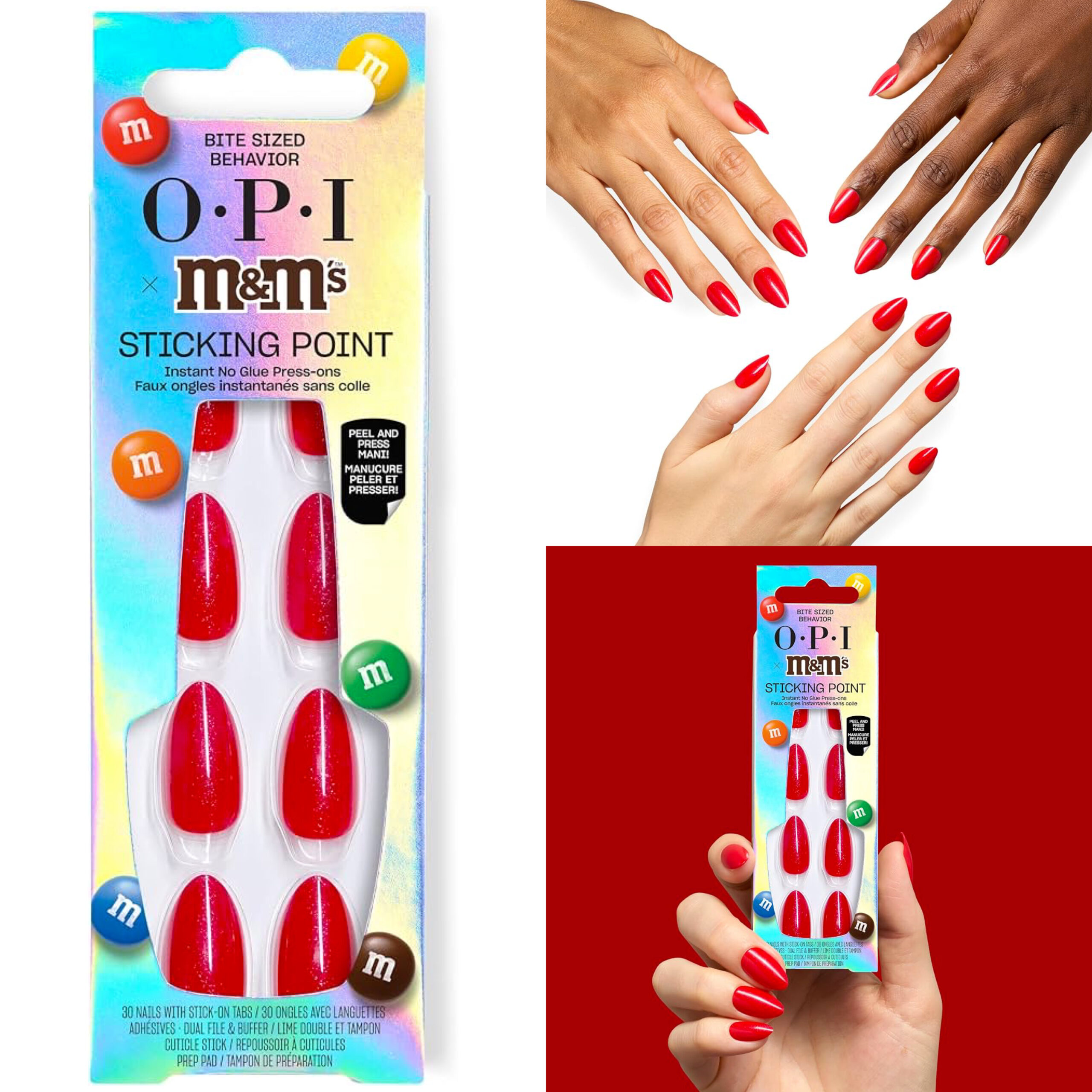 OPI x M&M'S Sticking Point Bite Sized Behavior Instant No Glue Press Ons